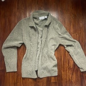 Green zip up sweater